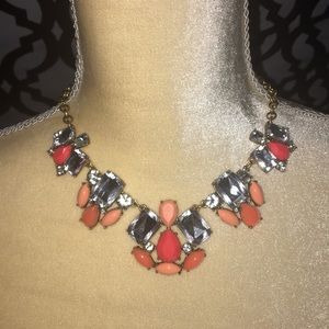 J. Crew Chunky Coral Crystal Necklace